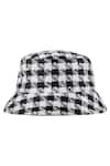 Buy_Hair Drama Co_Black Emily In Paris Houndstooth Pattern Bucket Hat _at_Aza_Fashions