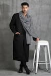 Buy_DUSALA_Grey Woven Cashmere Fine Wool Shawl _at_Aza_Fashions