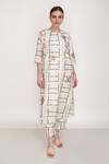 Buy_Arcvsh By Pallavi Singh_Ivory Chanderi Round Neck Geometric And Floral Bloom Print Kurta With Pant _at_Aza_Fashions