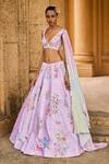Buy Lashkaraa Purple Velvet, Satin Sequins, Floral Butterfly Embroidered Bridal Lehenga Set at Aza Fashions Buy_Lashkaraa_Purple Velvet, Satin Sequins, Floral Butterfly Embroidered Bridal Lehenga Set_at_Aza_Fashions