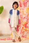 Buy_Cute Couture_Pink Poplin, Cotton Embroidery Leaf Print Layered Kurta And Pant Set _at_Aza_Fashions