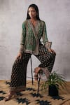 Buy_Soup by Sougat Paul_Multi Color Crepe Printed Ikaya Embroidered Angrakha And Palazzo Set For Women_at_Aza_Fashions