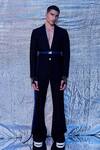 Buy_Line out line_Black Cotton Plain Cut Work Back Blazer  _at_Aza_Fashions