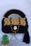 Buy_Bijit_Black Cotton Braided Texture Sling Bag_at_Aza_Fashions