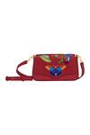 Buy_Aranyani_Red Hand Embroidered Butterfly Crossbody Bag_at_Aza_Fashions