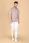 Buy_The Cotton Staple_Green Cotton Abstract Pixar Print Shirt _at_Aza_Fashions