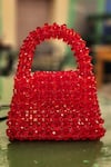 Shop_Handle Those Bags_Red Embellished Flap Bag _at_Aza_Fashions