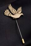 Buy_Cosa Nostraa_Gold Flying Bird Lapel Pin_at_Aza_Fashions