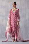 Buy_Amisha Kothari_Multi Color Cotton, Organza, Malti Stripe Pattern Kurta Set _at_Aza_Fashions