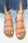 Buy_Myra_Green Strappy Studded Sandals_at_Aza_Fashions