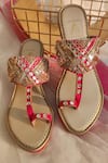 Buy_House of Vian_Pink Embroidered Nazm Wedges _at_Aza_Fashions