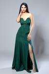 Buy_Julie By Julie Shah_Emerald Green Crepe Cutdana, Sequin, Salli Sweetheart Neck Embroidered Tube Gown_at_Aza_Fashions