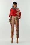 Buy_ASEEM KAPOOR_Red Natural Crepe Printed Mandala Shirt Collar And Pant Set  _at_Aza_Fashions