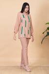 Buy_Chambray & CO._Beige All Weather Pure Silk Embroidery Appliques Raine Work Shirt And Pant Set _at_Aza_Fashions