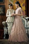 Buy_Sahil Kochhar_Pink Silk Organza Embroidery Round Neck Shamsa Floral Gown _at_Aza_Fashions