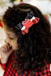 Buy_The Peach Street_Black Colorblock Sequin Embroidered Bow For Girls_at_Aza_Fashions