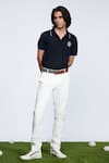 Buy_S&N by Shantnu Nikhil_Blue Knitted Sncc Polo Shirt _at_Aza_Fashions