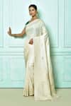 Buy_Nazaakat by Samara Singh_White Soft Banarasi Silk Woven Floral Paisley And Zari Saree For Women_at_Aza_Fashions