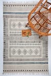 Buy_ORNA_Multi Color Cotton Hand Block Print Diamond Woven Rug _at_Aza_Fashions