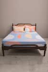 Buy_Kyoona_Blue 100% Cotton Semi Polka Dot Pattern Phases Of Moon Bedcover Set _at_Aza_Fashions