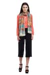 Buy_Shingora_Orange Printed Lotus Stole _at_Aza_Fashions