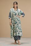 Buy Affroz Beige Viscose Crepe Floral Abstract V Neck Print Kurta And Palazzo Set at Aza Fashions Buy_Affroz_Beige Viscose Crepe Floral Abstract V Neck Print Kurta And Palazzo Set _at_Aza_Fashions
