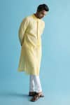 Buy_Kaha_Yellow Linen Pintuck Aurettay Detail Kurta With Pant _at_Aza_Fashions