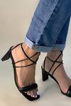 Buy_CRIMZON_Black Emily Tie-up Strap Block Heels_at_Aza_Fashions