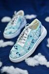 Buy_Around Always_Blue Vapor Thread Embroidered Sneakers_at_Aza_Fashions