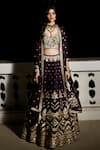 Buy_MATSYA_Purple Silk And Georgette Organza Royal Matsya Bridal Lehenga Set  _at_Aza_Fashions