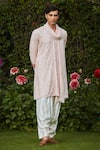 Buy_Bohame_Pink Kurta Georgette Embroidery Sarva Flower Vine Set _at_Aza_Fashions