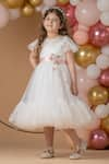 Buy_Darleen Kids Couture_White Satin Embroidery Pearls And Sequin Flora Gown _at_Aza_Fashions