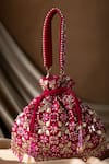 Buy_EENA_Magenta Ziva Gota Embellished Potli Bag _at_Aza_Fashions