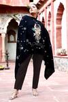 Buy_Dusala_Black Taurus Sequin Pipe Embroidered Stole_at_Aza_Fashions