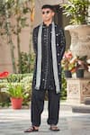 Buy_Bohame_Black Kurta Georgette Embroidery Chikankari Bhima Flower Vine Set_at_Aza_Fashions