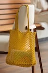 Buy_Riti_Yellow Kinnari Macrame Work Beach Bag _at_Aza_Fashions