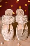 Buy_House Of Vian_White Chloe Embellished Split Toe Flats_at_Aza_Fashions