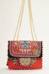 Buy_The Garnish Company_Red Kei Japanese Floral Print Sling Bag _at_Aza_Fashions