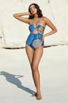 Buy_Tizzi_Blue Wonder Fabric 80% Polyamide 20% Elastane Print Cappadocia Viola Swimsuit _at_Aza_Fashions