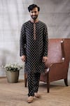 Buy Soup By Sougat Paul Black Silk Embroidery Zahra Malaysian Motif Print Kurta With Pant at Aza Fashions Buy_Soup By Sougat Paul_Black Silk Embroidery Zahra Malaysian Motif Print Kurta With Pant _at_Aza_Fashions