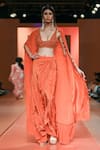 Buy_Arpita Mehta_Orange Tulip Skirt Set With Cape _at_Aza_Fashions