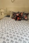 Buy_Cocobee_Black 100% Cotton Hand Block Print Cow Bedcover Set_at_Aza_Fashions