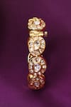 Buy_Zevar By Geeta_Gold Plated Diamonds, Crystals Kundan Brass Embellished Kada _at_Aza_Fashions