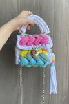 Buy_Bijit_Multi Color Rainbow Cotton Yarn Sling Bag_at_Aza_Fashions