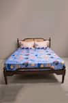 Buy_Kyoona_Blue 100% Cotton Flora And Fauna Pattern The Forest Of Adventures Bedsheet Set _at_Aza_Fashions