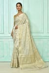 Buy_Adara Khan_Off White Silk Woven Floral Motifs Saree With Running Blouse For Women_at_Aza_Fashions