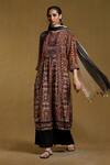 Buy_Ritu Kumar_Black Kurta Viscose Bamberg Printed Geometric Notched Pant Set _at_Aza_Fashions