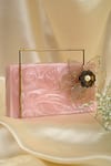 Buy_Miar Designs_Pink Abstract Pattern Inika Resin Box Clutch _at_Aza_Fashions