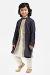 Buy_Byb Premium_Blue Cotton, Polyester Beads Embellished Sherwani Set _at_Aza_Fashions