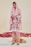 Buy_Sage Saga_Pink Cotton, Lace, Chanderi Tassels, Mahgul Printed Kalidar Kurta Salwar Set For Kids_at_Aza_Fashions